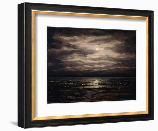 Twilight on Lake Leman in Bon Port, 1876-Gustave Courbet-Framed Giclee Print