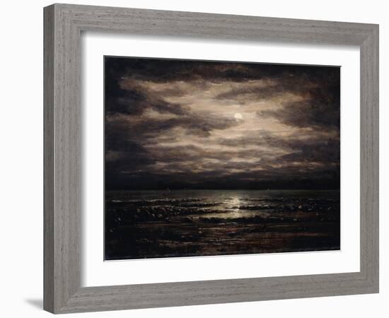 Twilight on Lake Leman in Bon Port, 1876-Gustave Courbet-Framed Giclee Print