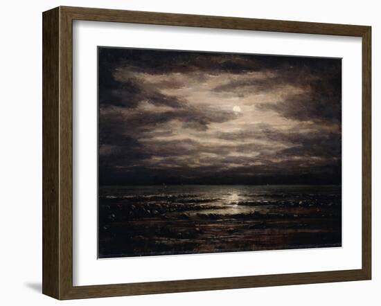 Twilight on Lake Leman in Bon Port, 1876-Gustave Courbet-Framed Giclee Print