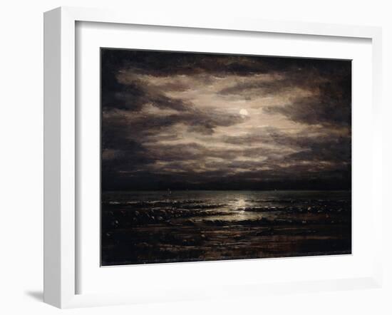 Twilight on Lake Leman in Bon Port, 1876-Gustave Courbet-Framed Giclee Print