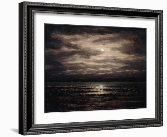 Twilight on Lake Leman in Bon Port, 1876-Gustave Courbet-Framed Giclee Print