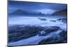 Twilight on the rocky coast of Elgol, looking across to the Cuillin mountains, Isle of Skye, Scotla-Adam Burton-Mounted Photographic Print