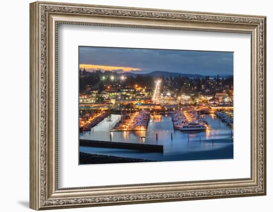 Twilight over Cape Sante Marina Anacortes, Washington State-Alan Majchrowicz-Framed Photographic Print