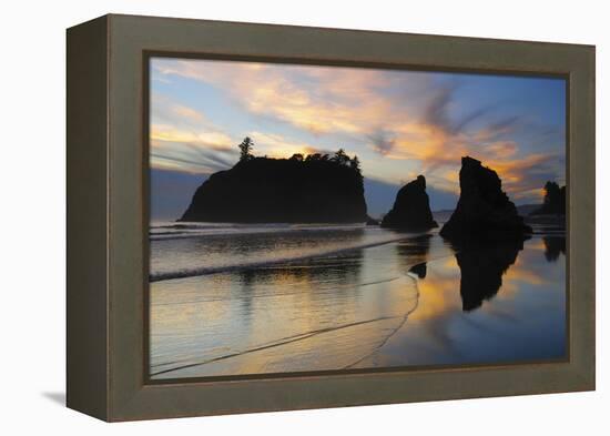 Twilight, Ruby Beach, Olympic National Park, Washington, USA-Michel Hersen-Framed Premier Image Canvas