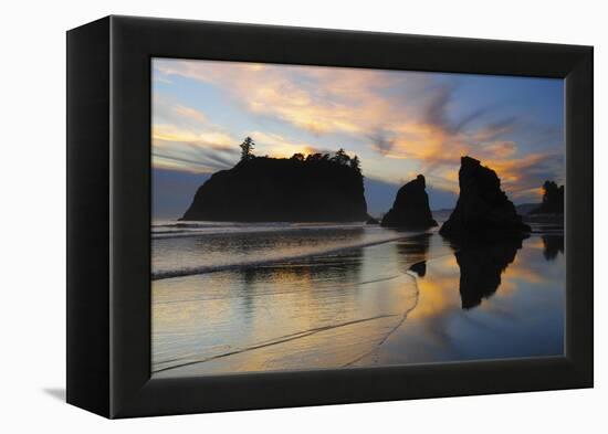 Twilight, Ruby Beach, Olympic National Park, Washington, USA-Michel Hersen-Framed Premier Image Canvas