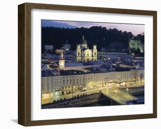 Twilight, Salzburg, Salzburgland, Austria, Europe-Christian Kober-Framed Photographic Print