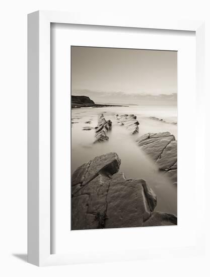 Twilight Skies Above Rocky Kilve Beach on the Somerset Coast, England. Summer (July)-Adam Burton-Framed Photographic Print