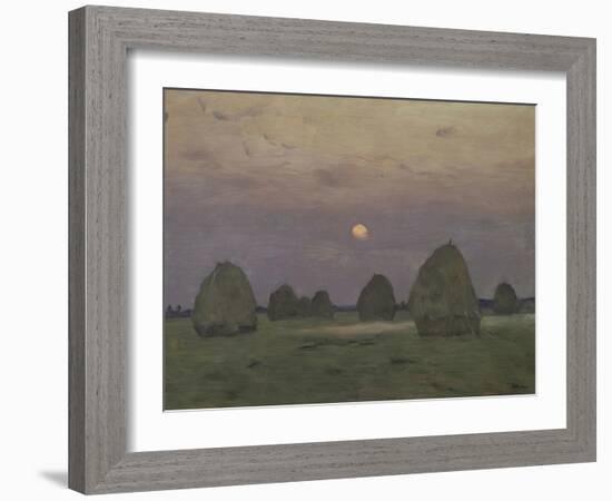 Twilight, the Haystacks, 1899-Isaak Ilyich Levitan-Framed Giclee Print