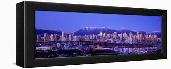 Twilight, Vancouver Skyline, British Columbia, Canada-null-Framed Premier Image Canvas