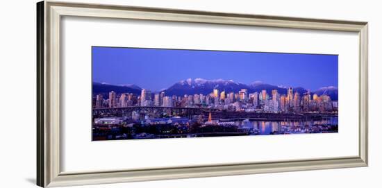 Twilight, Vancouver Skyline, British Columbia, Canada-null-Framed Photographic Print