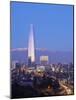 Twilight view from the Parque Metropolitano towards the high raised buildings with Costanera Center-Karol Kozlowski-Mounted Photographic Print