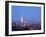 Twilight view from the Parque Metropolitano towards the high rise buildings and Costanera Center To-Karol Kozlowski-Framed Photographic Print