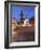 Twilight view of Independence Square, Montevideo, Uruguay, South America-Karol Kozlowski-Framed Photographic Print