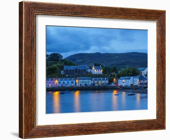 Twilight view of Portree, Isle of Skye, Inner Hebrides, Scotland, United Kingdom, Europe-Karol Kozlowski-Framed Photographic Print