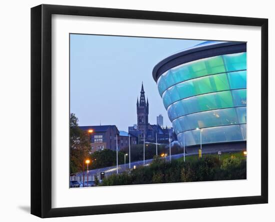 Twilight view of the Hydro, Glasgow, Scotland, United Kingdom, Europe-Karol Kozlowski-Framed Photographic Print
