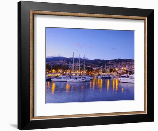 Twilight view of the Marina do Funchal, Funchal, Madeira, Portugal, Atlantic, Europe-Karol Kozlowski-Framed Photographic Print