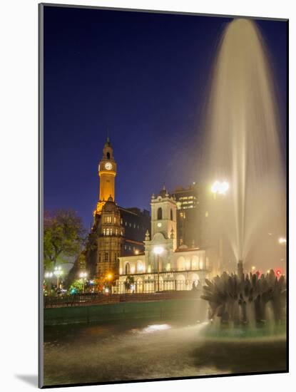 Twilight view of the Plaza de Mayo, Monserrat, City of Buenos Aires, Buenos Aires Province, Argenti-Karol Kozlowski-Mounted Photographic Print