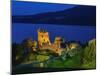 Twilight view of Urquhart Castle and Loch Ness, Highlands, Scotland, United Kingdom, Europe-Karol Kozlowski-Mounted Photographic Print