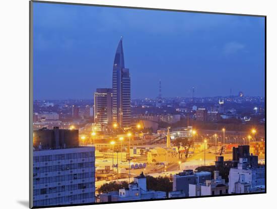 Twilight view towards the Antel Tower, Montevideo, Uruguay, South America-Karol Kozlowski-Mounted Photographic Print