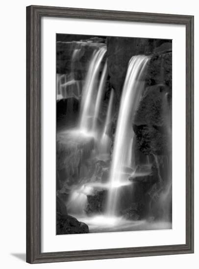 Twilight Waterfall I BW-Douglas Taylor-Framed Photo