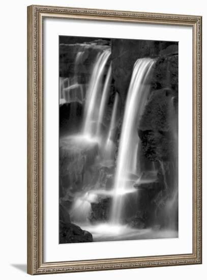 Twilight Waterfall I BW-Douglas Taylor-Framed Photo