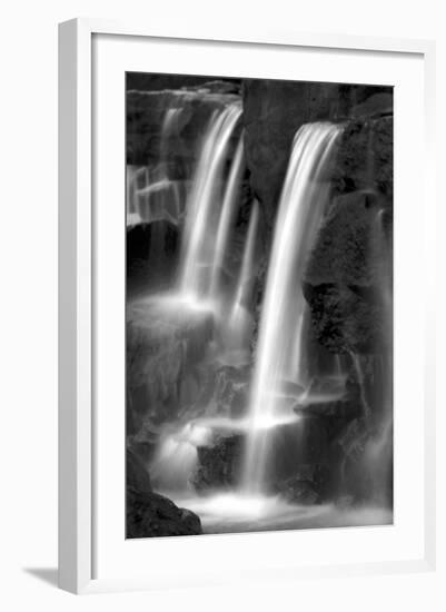 Twilight Waterfall I BW-Douglas Taylor-Framed Photo