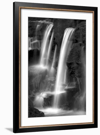 Twilight Waterfall I BW-Douglas Taylor-Framed Photo