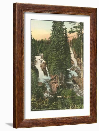 Twin Falls, Glacier National Park-null-Framed Art Print