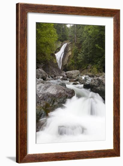 Twin Falls, Lower Fall on the Snoqualmie River, Olallie State Park, Washington, USA-Jamie & Judy Wild-Framed Photographic Print