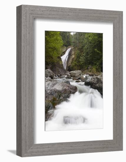 Twin Falls, Lower Fall on the Snoqualmie River, Olallie State Park, Washington, USA-Jamie & Judy Wild-Framed Photographic Print