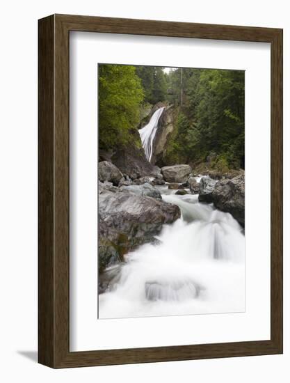 Twin Falls, Lower Fall on the Snoqualmie River, Olallie State Park, Washington, USA-Jamie & Judy Wild-Framed Photographic Print