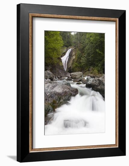 Twin Falls, Lower Fall on the Snoqualmie River, Olallie State Park, Washington, USA-Jamie & Judy Wild-Framed Photographic Print