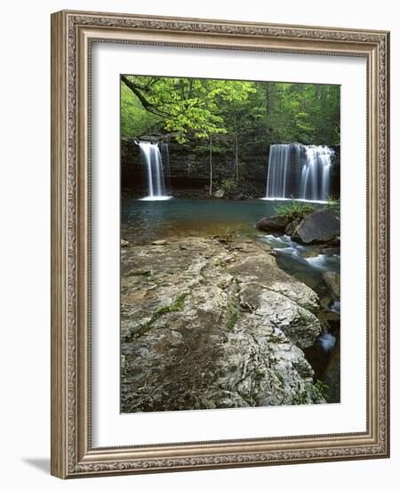 Twin Falls, Richland Creek, Ozark National Forest Arkansas, USA-Charles Gurche-Framed Photographic Print