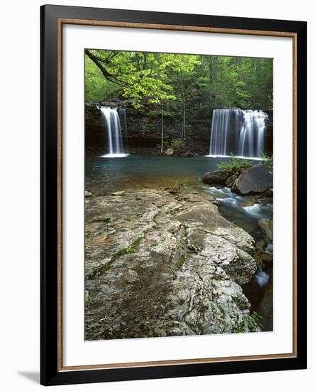 Twin Falls, Richland Creek, Ozark National Forest Arkansas, USA-Charles Gurche-Framed Photographic Print