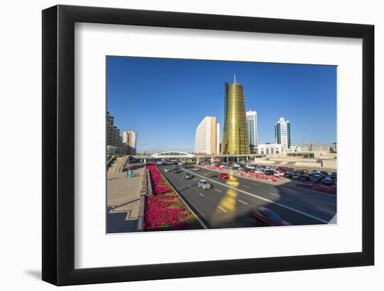 Twin Golden Conical Business Centres, Astana, Kazakhstan, Central Asia-Gavin Hellier-Framed Photographic Print