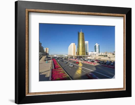 Twin Golden Conical Business Centres, Astana, Kazakhstan, Central Asia-Gavin Hellier-Framed Photographic Print