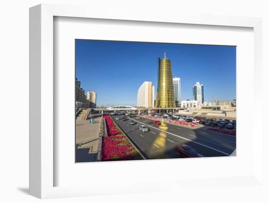 Twin Golden Conical Business Centres, Astana, Kazakhstan, Central Asia-Gavin Hellier-Framed Photographic Print