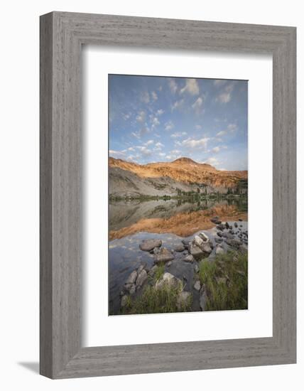 Twin Lakes and Snowyside Peak, Alice-Toxaway Lakes Loop Trail, Sawtooth Mountains-Alan Majchrowicz-Framed Photographic Print