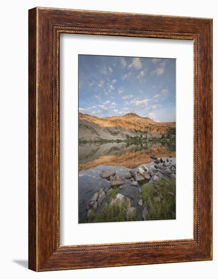 Twin Lakes and Snowyside Peak, Alice-Toxaway Lakes Loop Trail, Sawtooth Mountains-Alan Majchrowicz-Framed Photographic Print