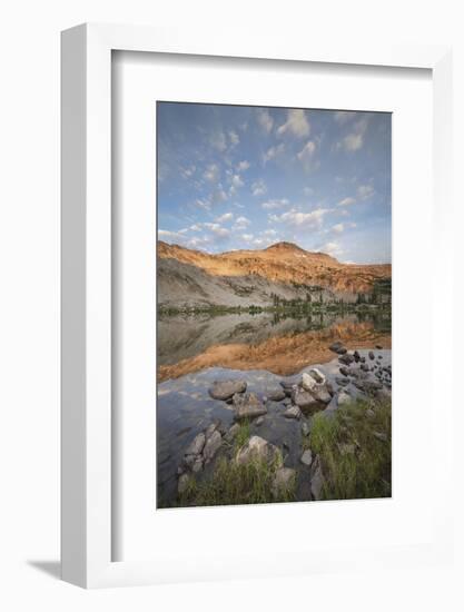 Twin Lakes and Snowyside Peak, Alice-Toxaway Lakes Loop Trail, Sawtooth Mountains-Alan Majchrowicz-Framed Photographic Print