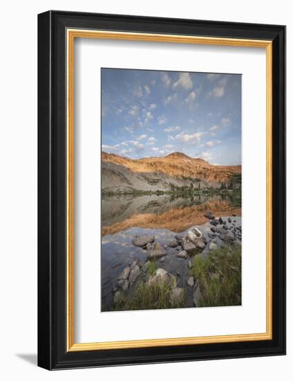 Twin Lakes and Snowyside Peak, Alice-Toxaway Lakes Loop Trail, Sawtooth Mountains-Alan Majchrowicz-Framed Photographic Print