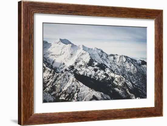 Twin Peaks Sits Above Storm Mountain, Winter In The Wasatch Mountains, Utah-Louis Arevalo-Framed Photographic Print