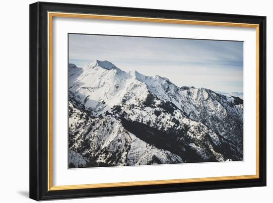 Twin Peaks Sits Above Storm Mountain, Winter In The Wasatch Mountains, Utah-Louis Arevalo-Framed Photographic Print