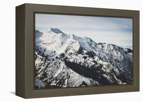 Twin Peaks Sits Above Storm Mountain, Winter In The Wasatch Mountains, Utah-Louis Arevalo-Framed Premier Image Canvas