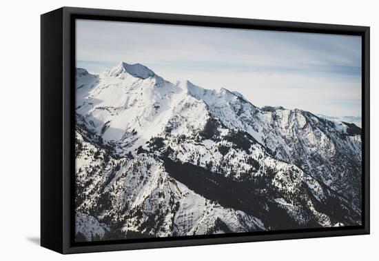 Twin Peaks Sits Above Storm Mountain, Winter In The Wasatch Mountains, Utah-Louis Arevalo-Framed Premier Image Canvas