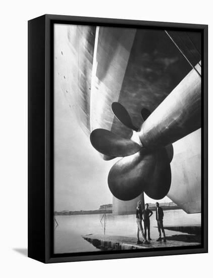 Twin Screw Propeller of New Cunard Liner 'Queen Elizabeth Ii'-Terence Spencer-Framed Premier Image Canvas