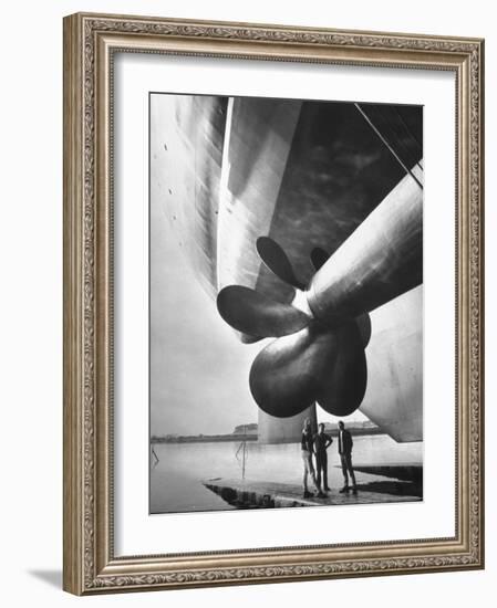 Twin Screw Propeller of New Cunard Liner 'Queen Elizabeth Ii'-Terence Spencer-Framed Photographic Print