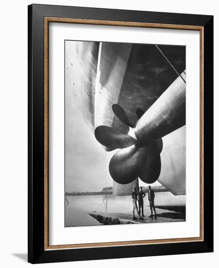 Twin Screw Propeller of New Cunard Liner 'Queen Elizabeth Ii'-Terence Spencer-Framed Photographic Print