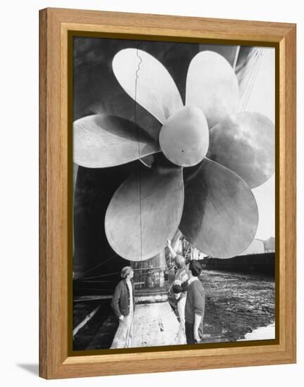 Twin Screw Propeller of New Cunard Liner 'Queen Elizabeth II'-Terence Spencer-Framed Premier Image Canvas