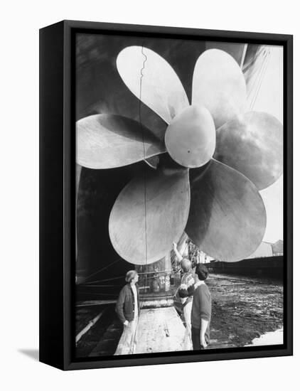 Twin Screw Propeller of New Cunard Liner 'Queen Elizabeth II'-Terence Spencer-Framed Premier Image Canvas